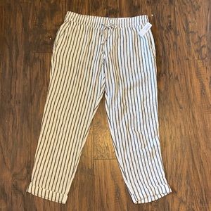 striped cropped linen old navy pants